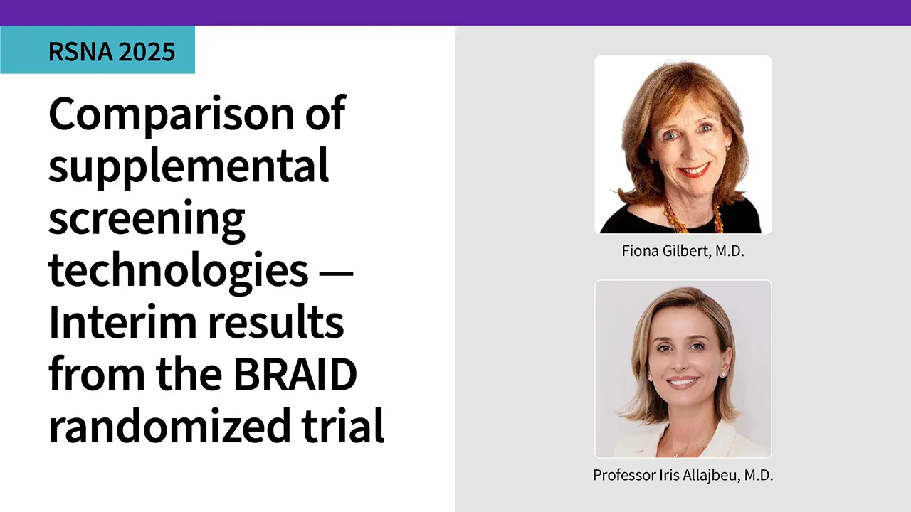 RSNA 2025   Comparison of supplemental screening technologies – interim results from the BRAID randomized trial 